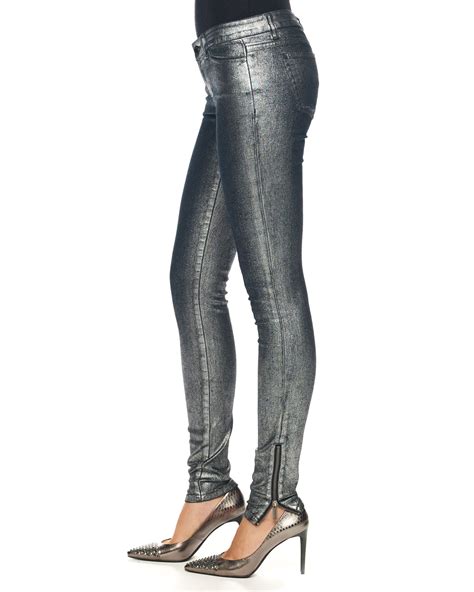 michael kors metallic skinny jeans